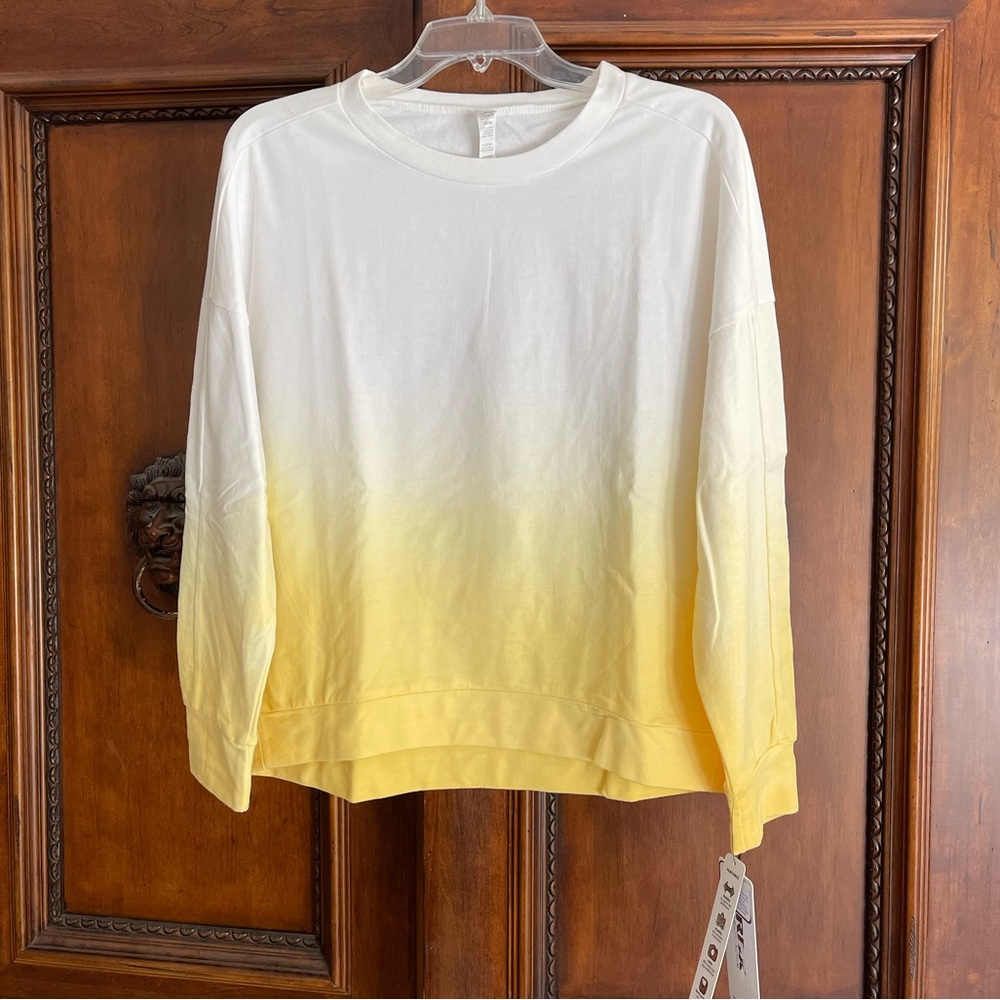 RBX Yellow Dip Dye Ombré Sweatshirt NWT